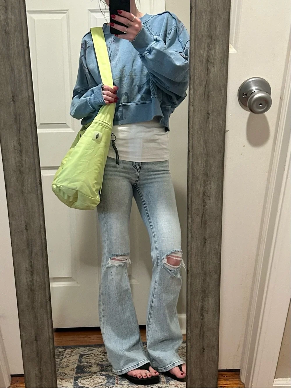 NWT Free People Movement No Time Zones Carryall Tote in Whipped Lime